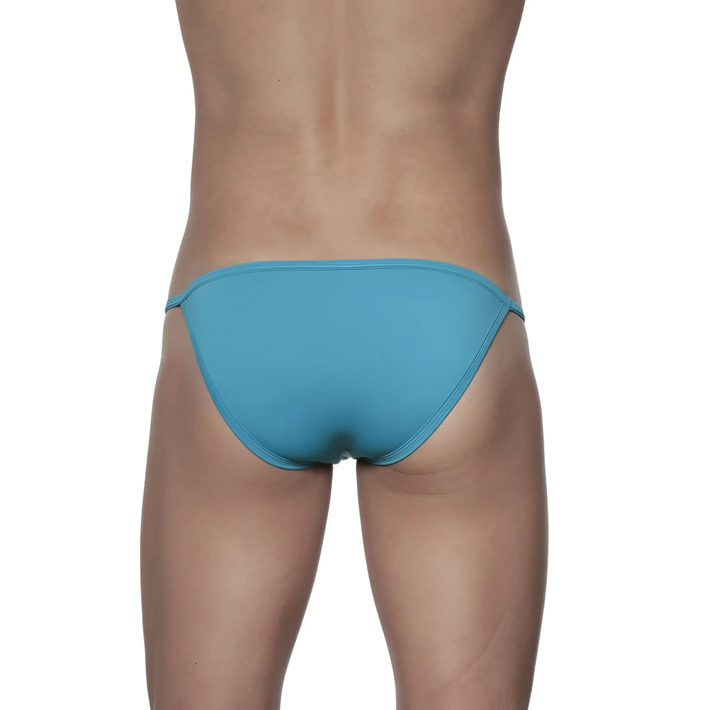 A sleek solid teal groovin string bikini cyan blue st0111 with smooth fabric finish for swimwear use