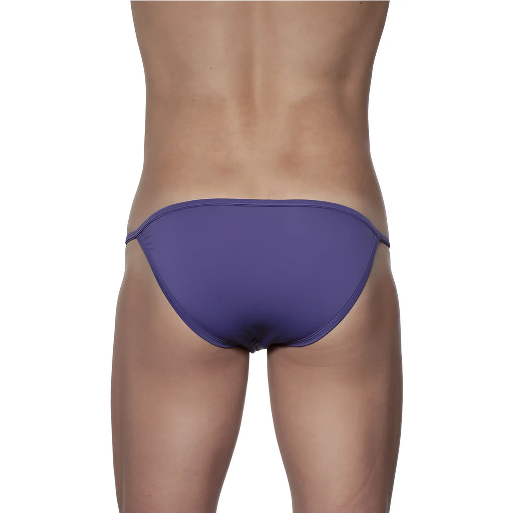 Groovin underwear string bikini indigo purple seamless swim trunks with minimalist design front view
