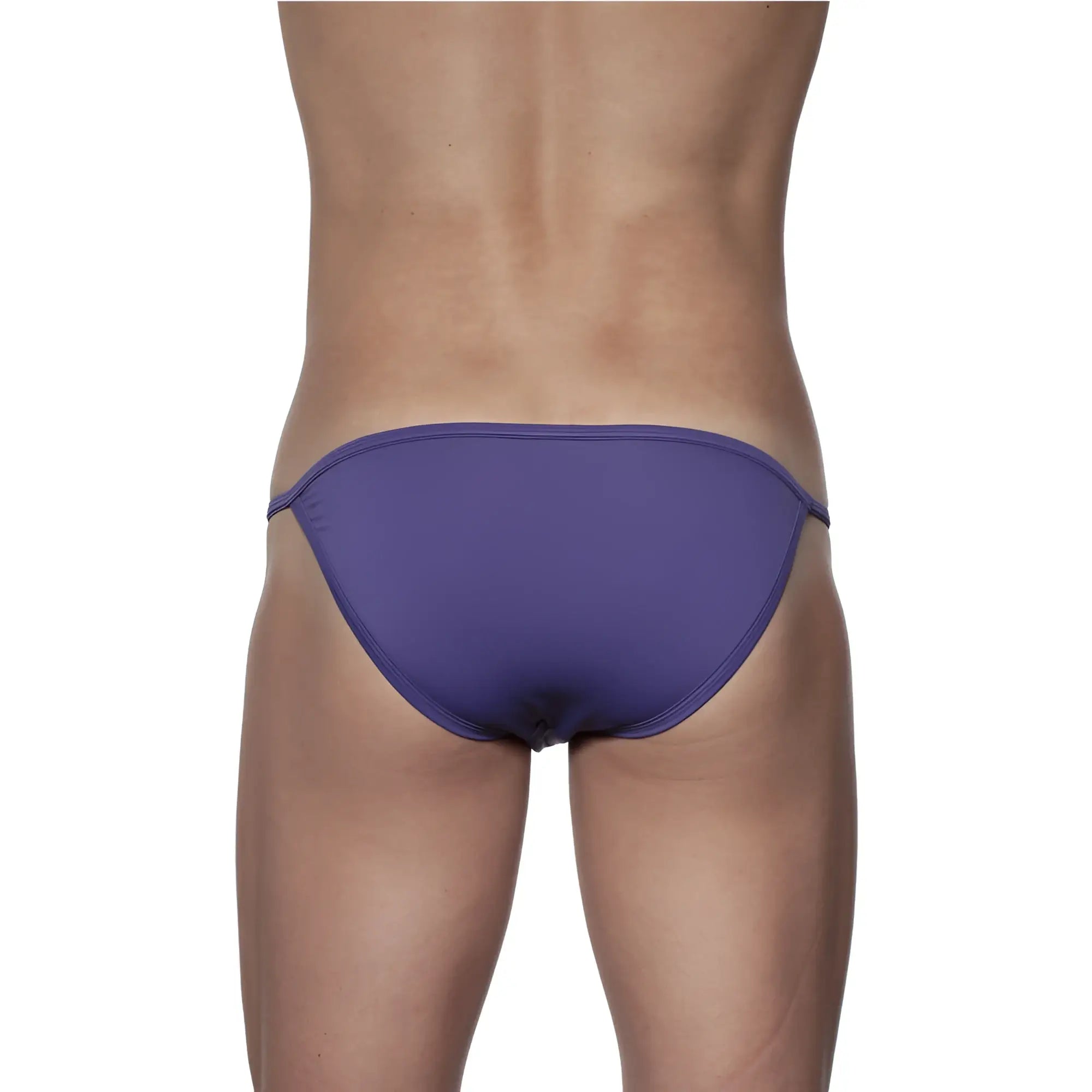 Groovin underwear string bikini indigo purple seamless swim trunks with minimalist design front view