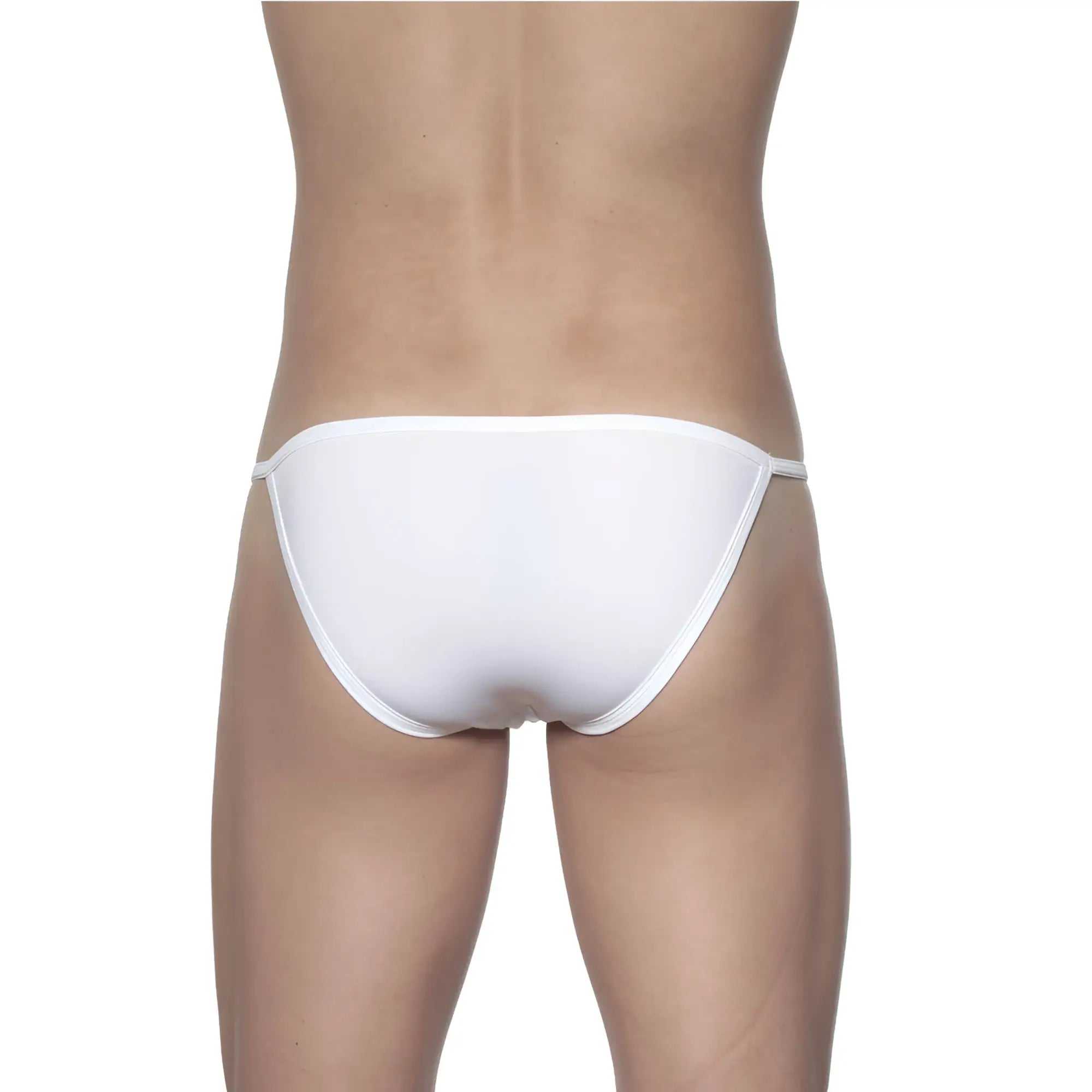 White minimalist thong bikini made of smooth fabric with sleek design groovin string bikini white st0101