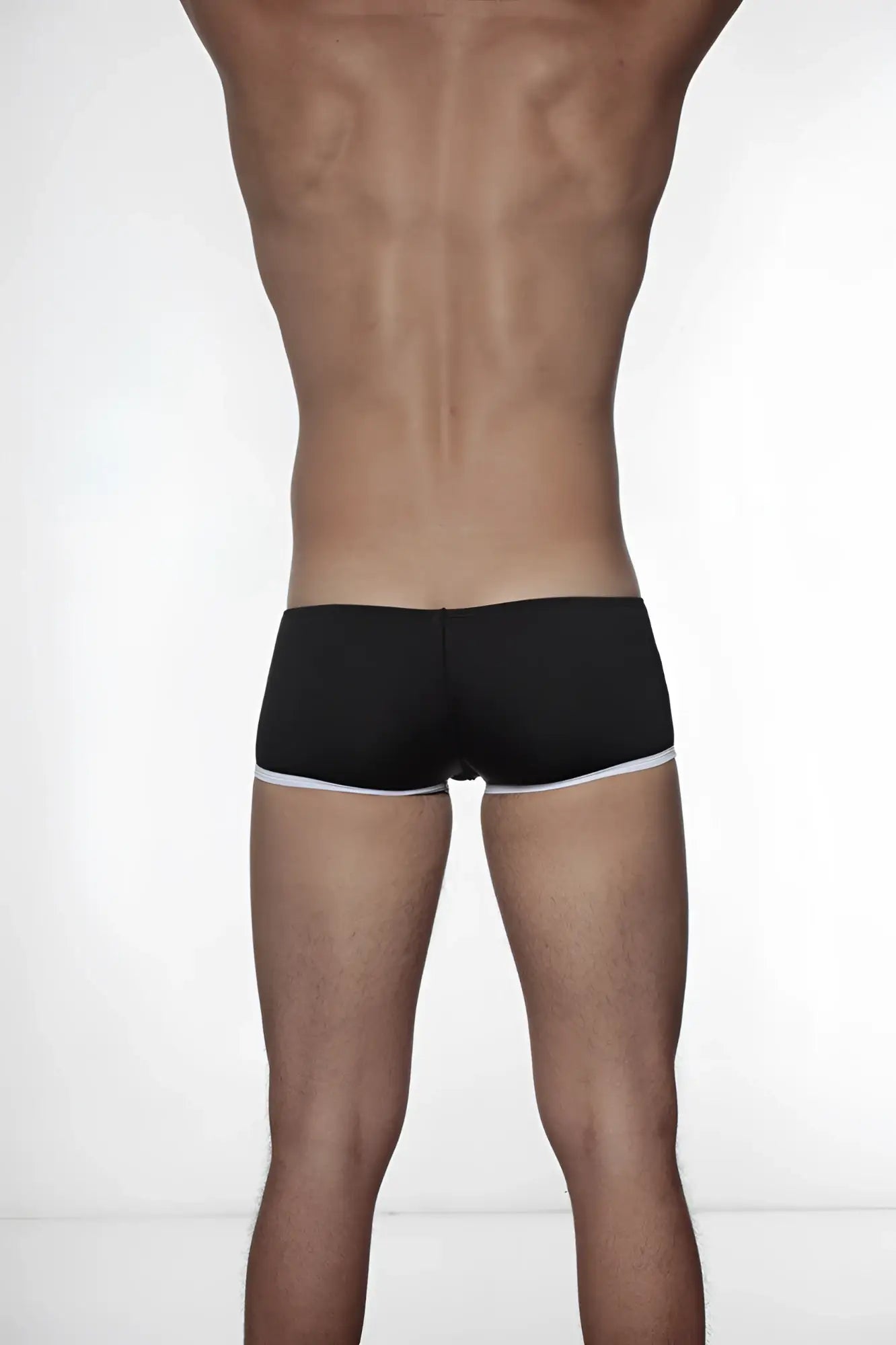 Black groovin underwear super extra low cut boxer briefs with white waistband trim designed for comfortable fit
