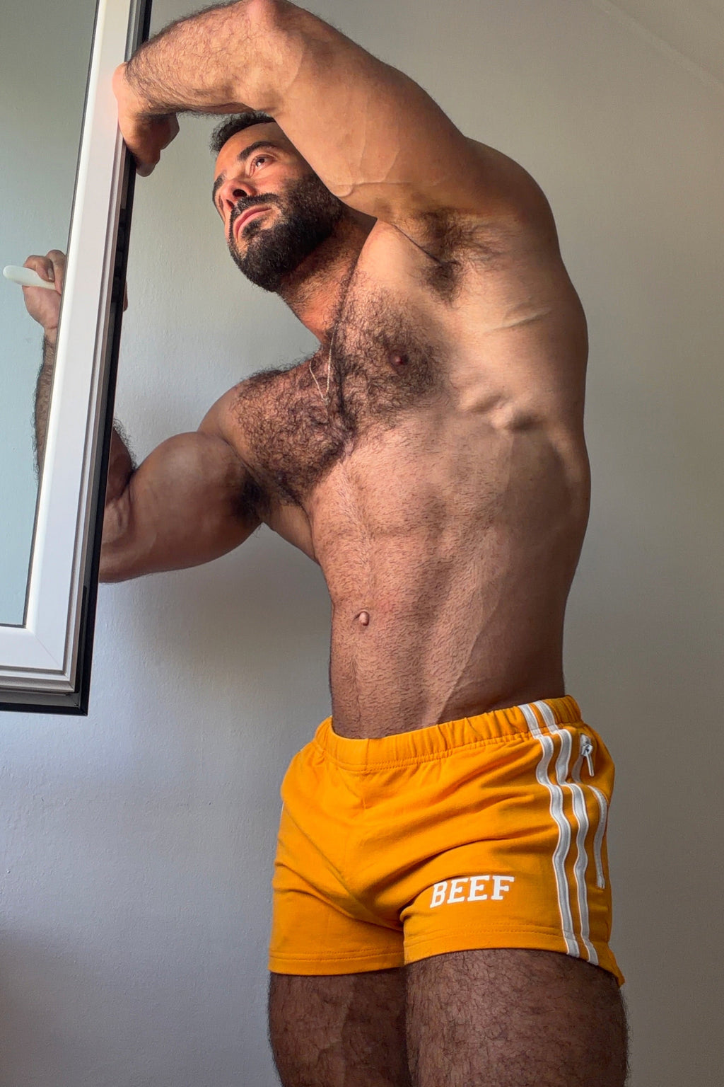 JJ Malibu Men's Varsity Boy Short Shorts - Tangerine Orange