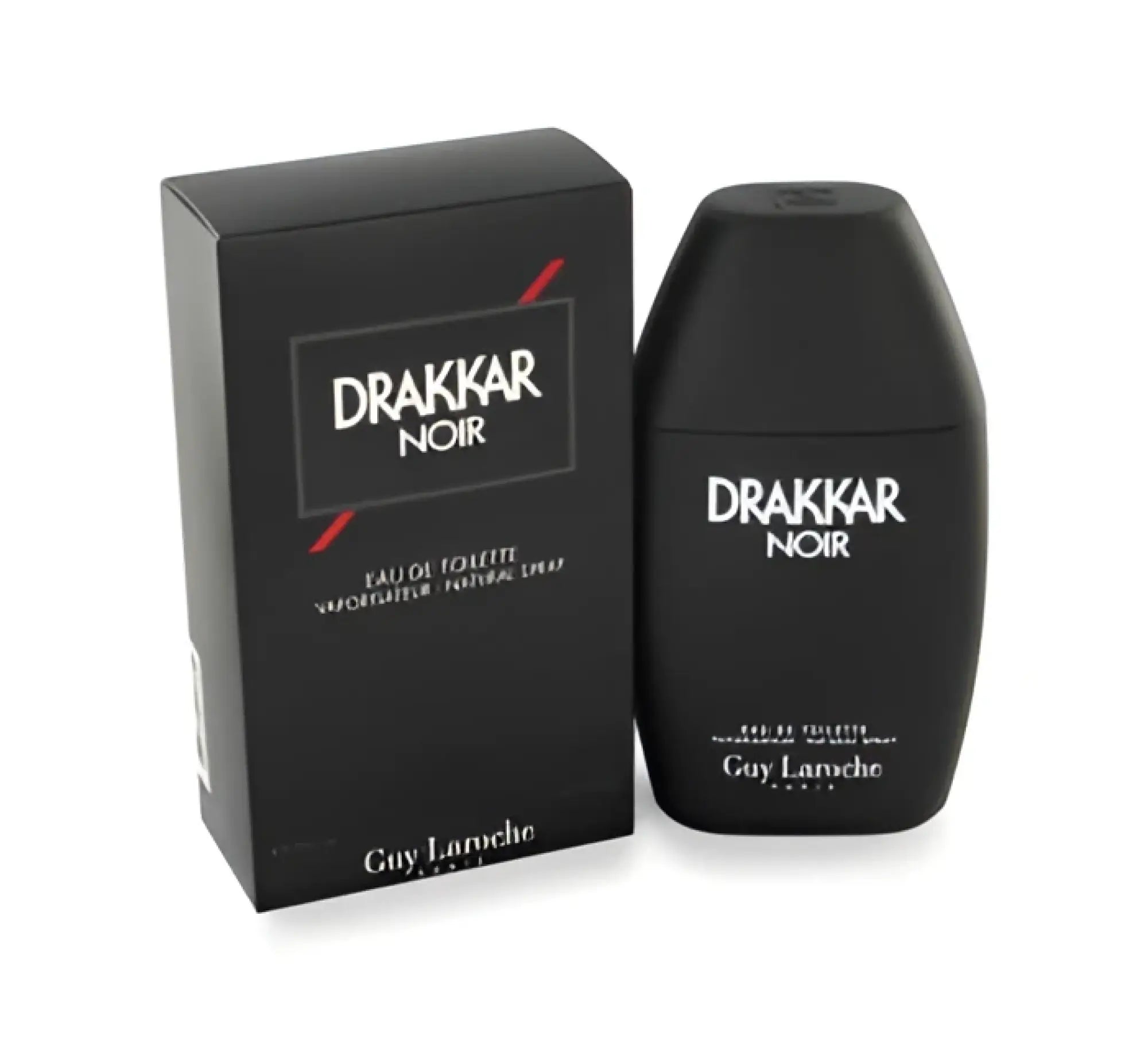 Black matte finish bottle of guy laroche drakkar noir eau de toilette spray 1 oz men’s fragrance