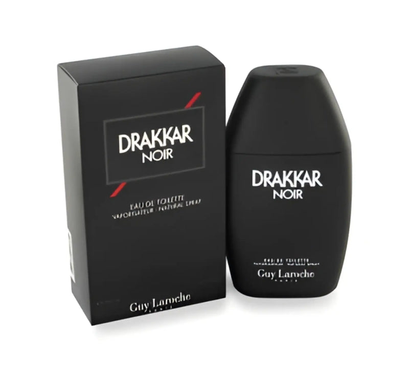 Black matte finish bottle of guy laroche drakkar noir eau de toilette spray 1 oz men’s fragrance