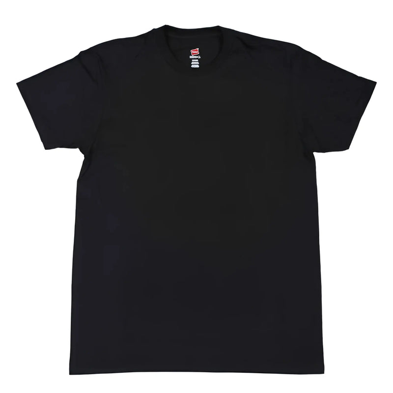 Hanes nano light and soft black short-sleeved crew neck t shirt with red and white collar tag size XL