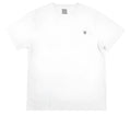 White hard luck waffle weave tee with short sleeves and subtle gray square logos on collar and chest