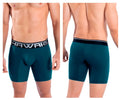 Teal men’s hawaii 41903 solid athletic boxer briefs with black and white waistband in petrol color