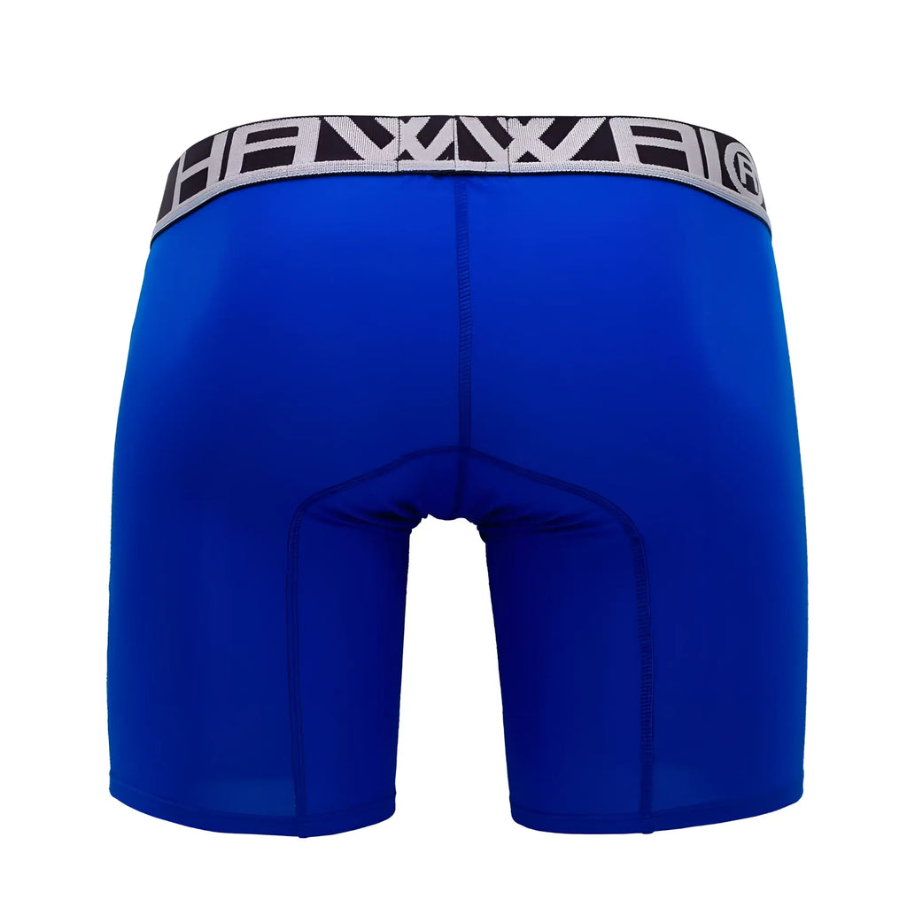 Bright blue hawai 41903 solid athletic boxer briefs with black and gray branded waistband for active wear