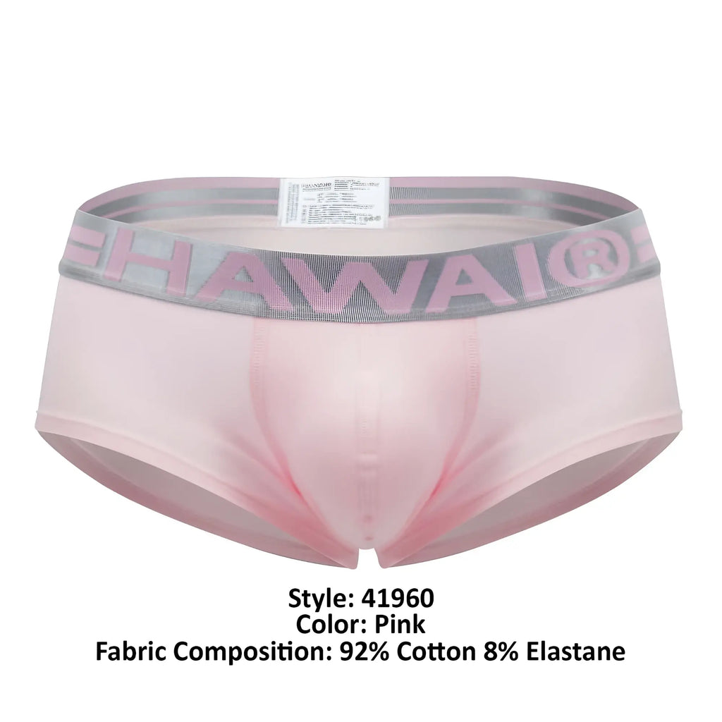 Pink hawai 41960 cotton trunks briefs made of 92 percent cotton and 8 percent elastane in pink color