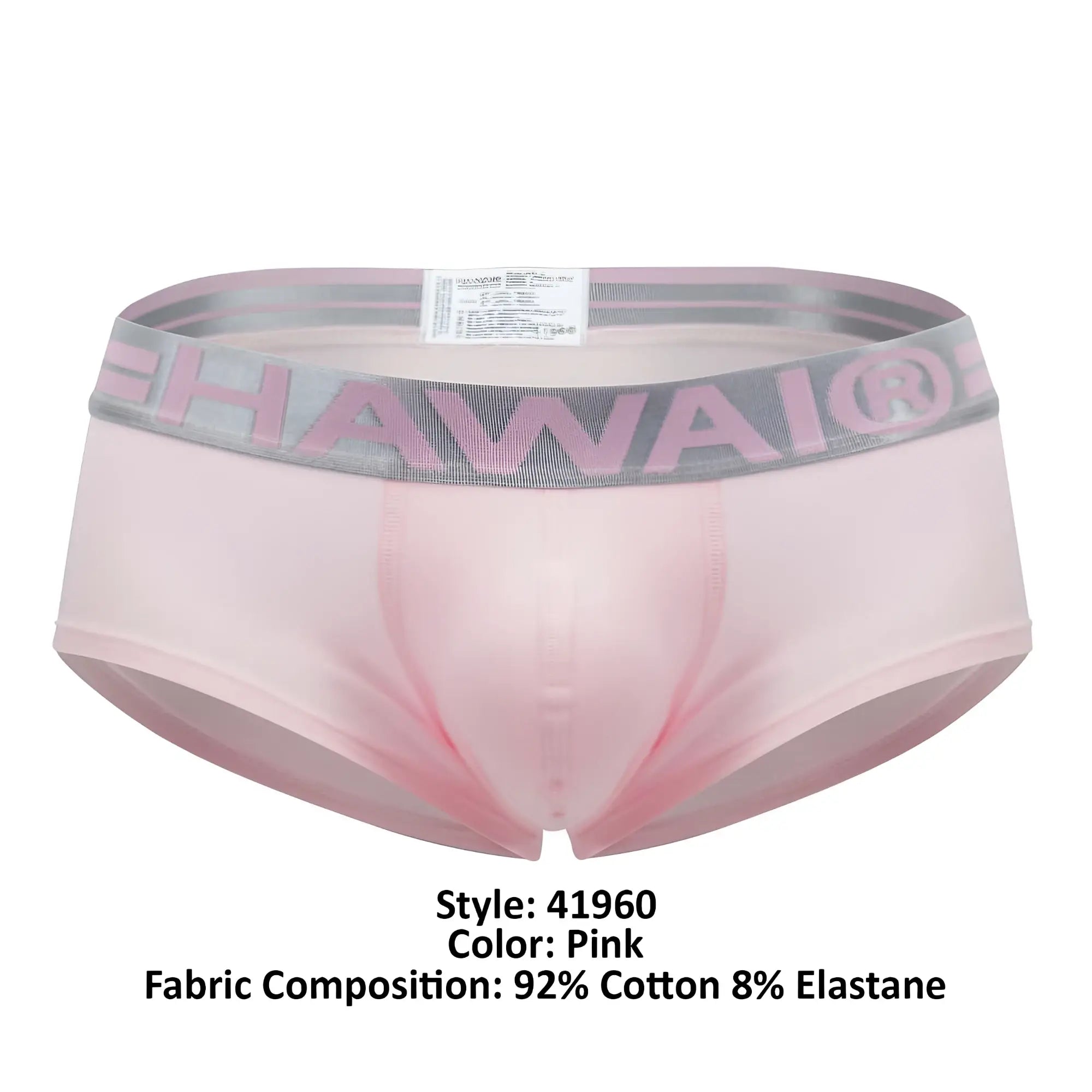 Pink hawai 41960 cotton trunks briefs made of 92 percent cotton and 8 percent elastane in pink color