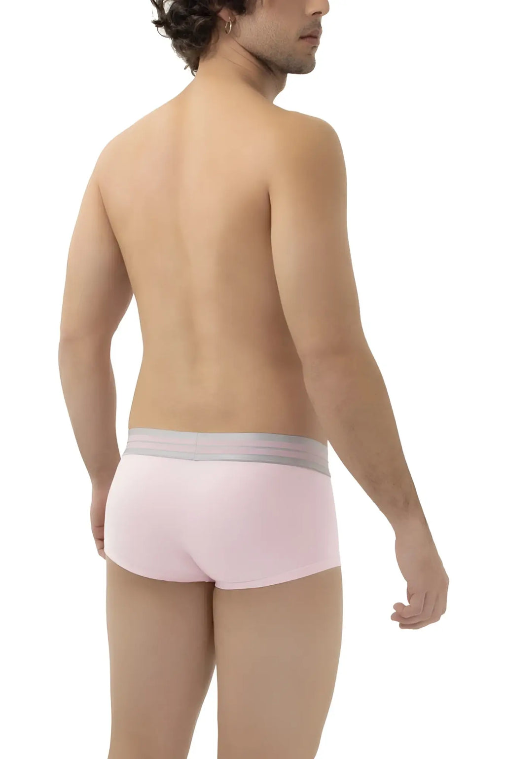Pink cotton HAWAI 41960 trunks with a light gray elastic waistband shown from the back side