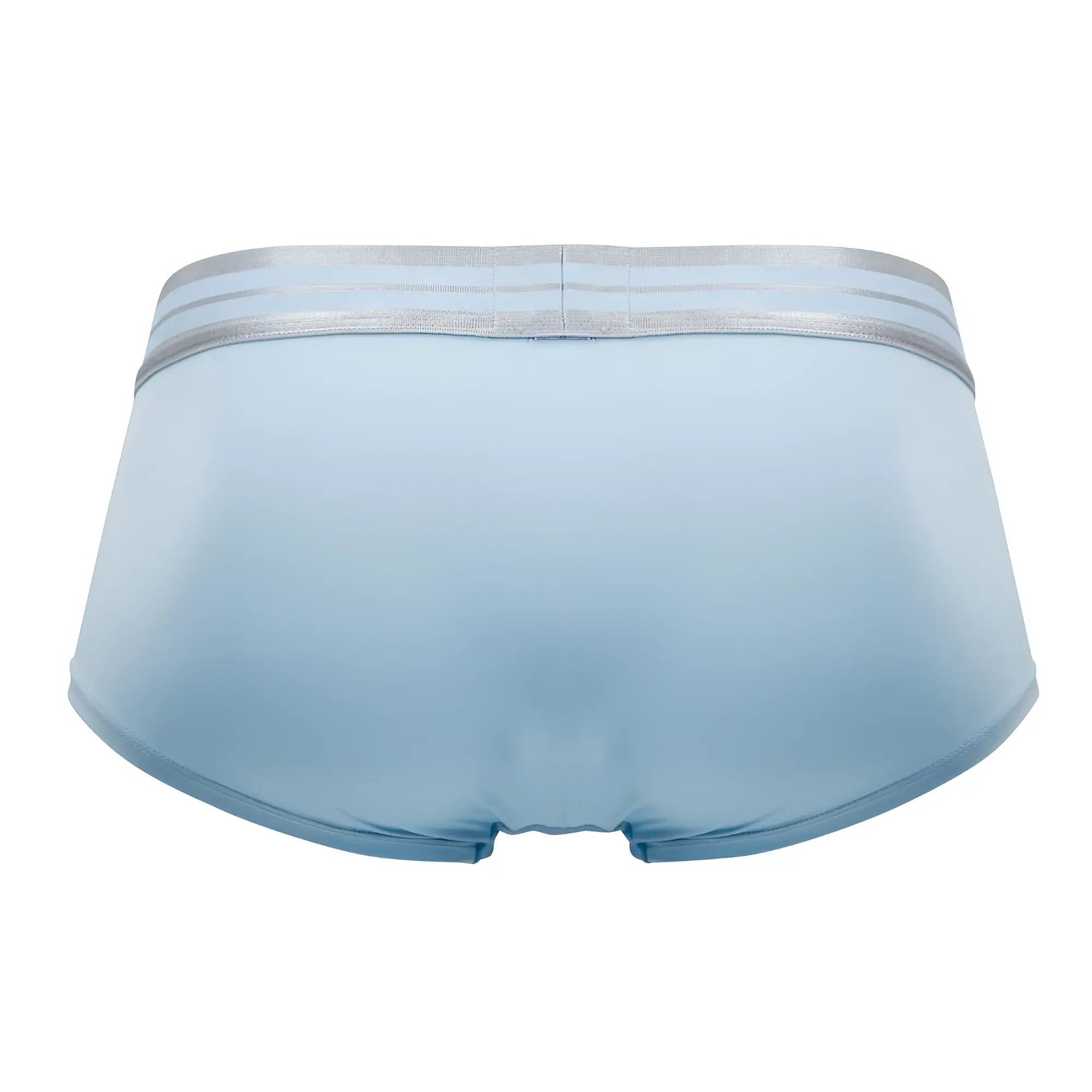 Light blue hawai 41961 microfiber men’s briefs with silver elastic waistband for comfortable support