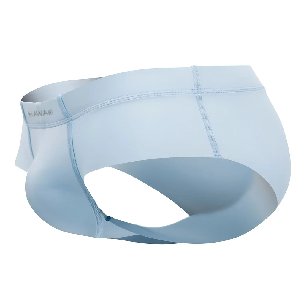 Light blue hanas brand hawai 42141 seamless microfiber briefs for men with subtle stitching details