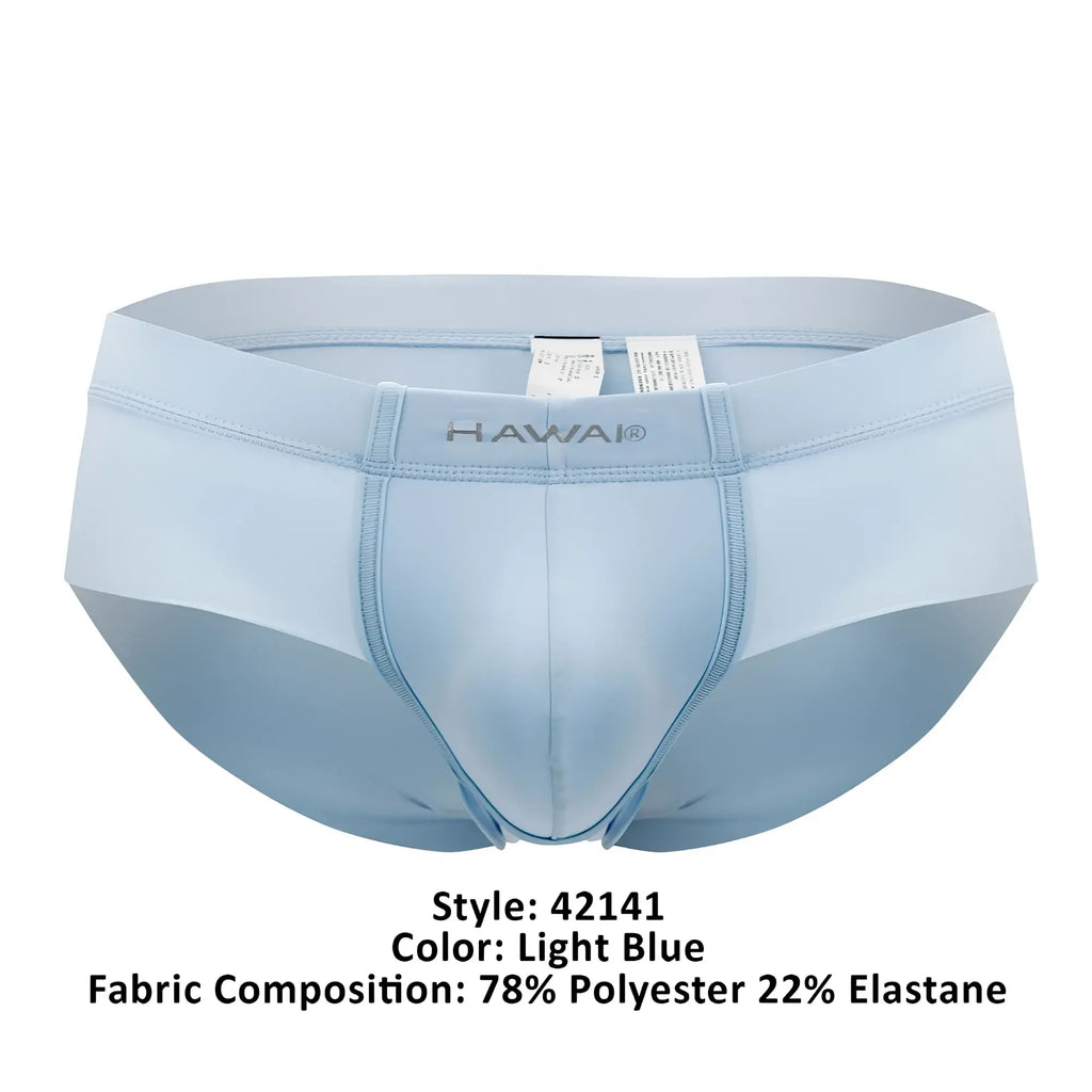 Light blue hawai 42141 microfiber briefs made of 78% polyester 22% elastane for comfortable men’s underwear