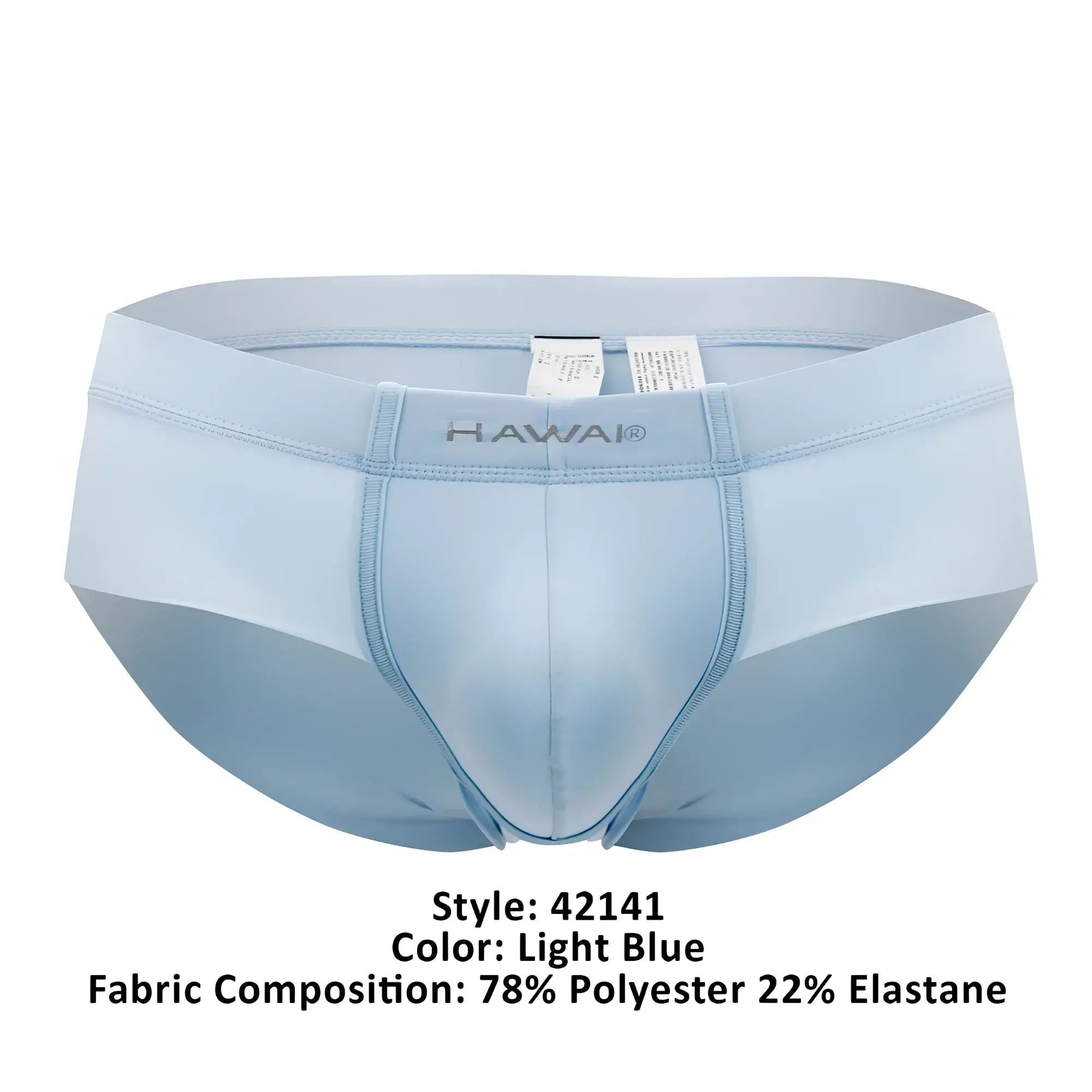 Light blue hawai 42141 microfiber briefs made of 78% polyester 22% elastane for comfortable men’s underwear