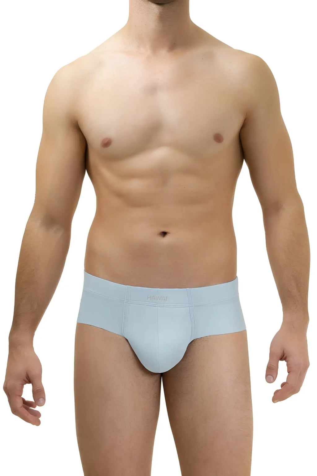 Light blue HAWAI 42141 microfiber briefs with a smooth fabric finish and seamless design