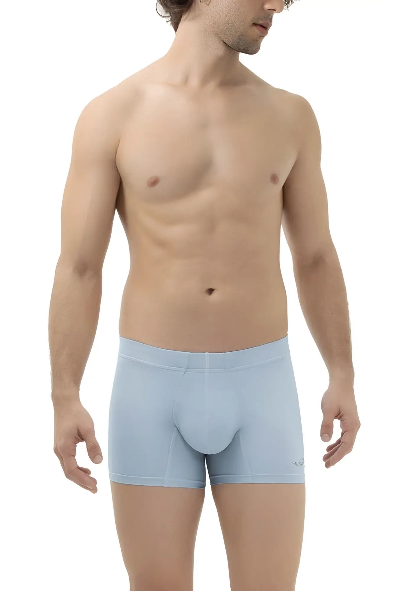 Light blue hawai 42222 microfiber trunks with smooth stretchy fabric and contoured pouch design for comfort