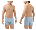 Light blue HAWAI 42222 microfiber men’s briefs with a smooth, form-fitting design for comfortable wear