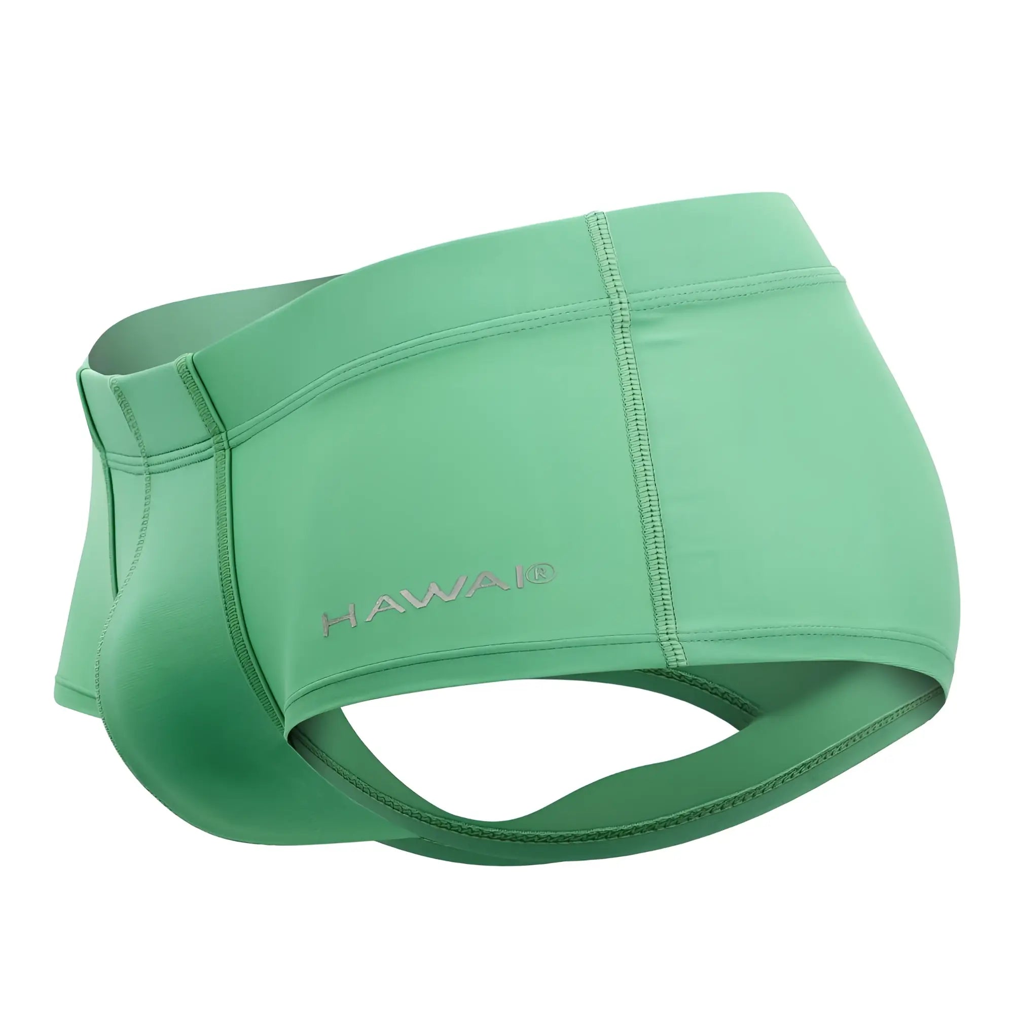 Mint green hawaii 42308 microfiber swim trunks with a sleek form-fitting design and subtle stitching details