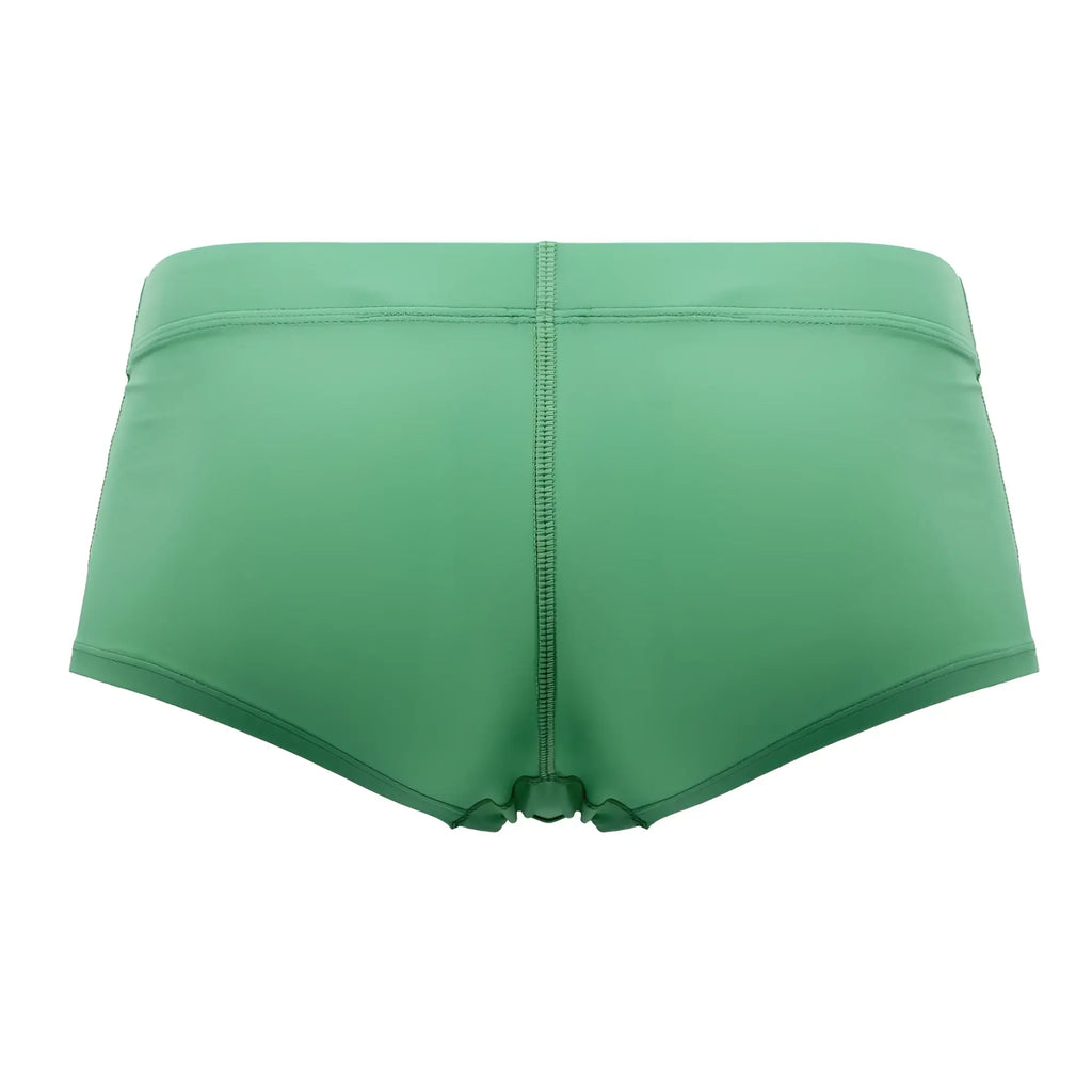 Back side of hawai 42308 microfiber trunks in green with smooth fabric finish and central seam detail