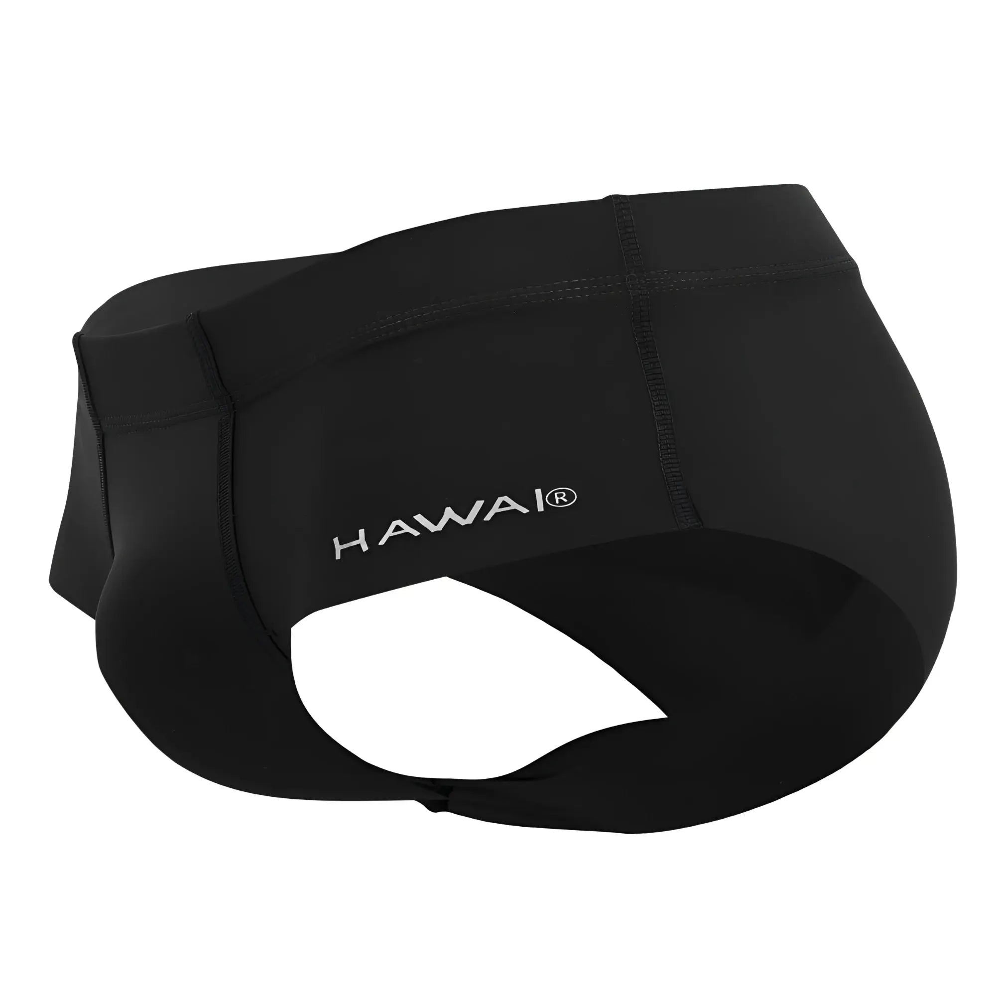 Black hawaii® hawa 42344 microfiber swim trunks in black with sleek form-fitting design and subtle white side logo
