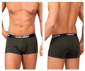Dark green patterned boxer briefs with black elastic waistband featuring hawai brand name in white lettering