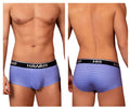 Blue patterned hawai 42431 printed briefs for men with black elastic waistband featuring the brand logo