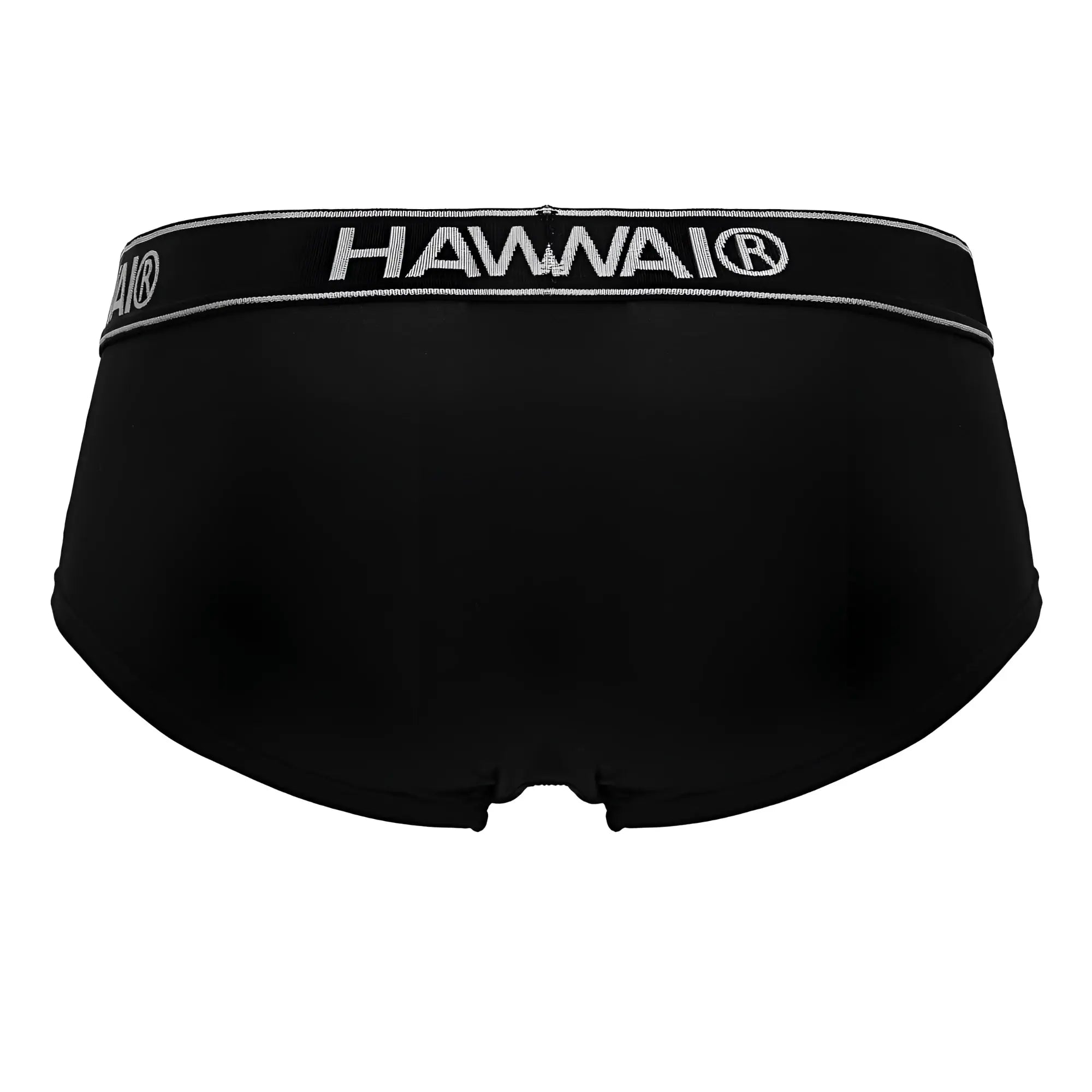 Black hawaï 41961 microfiber men’s briefs with silver embroidered waistband for comfortable support