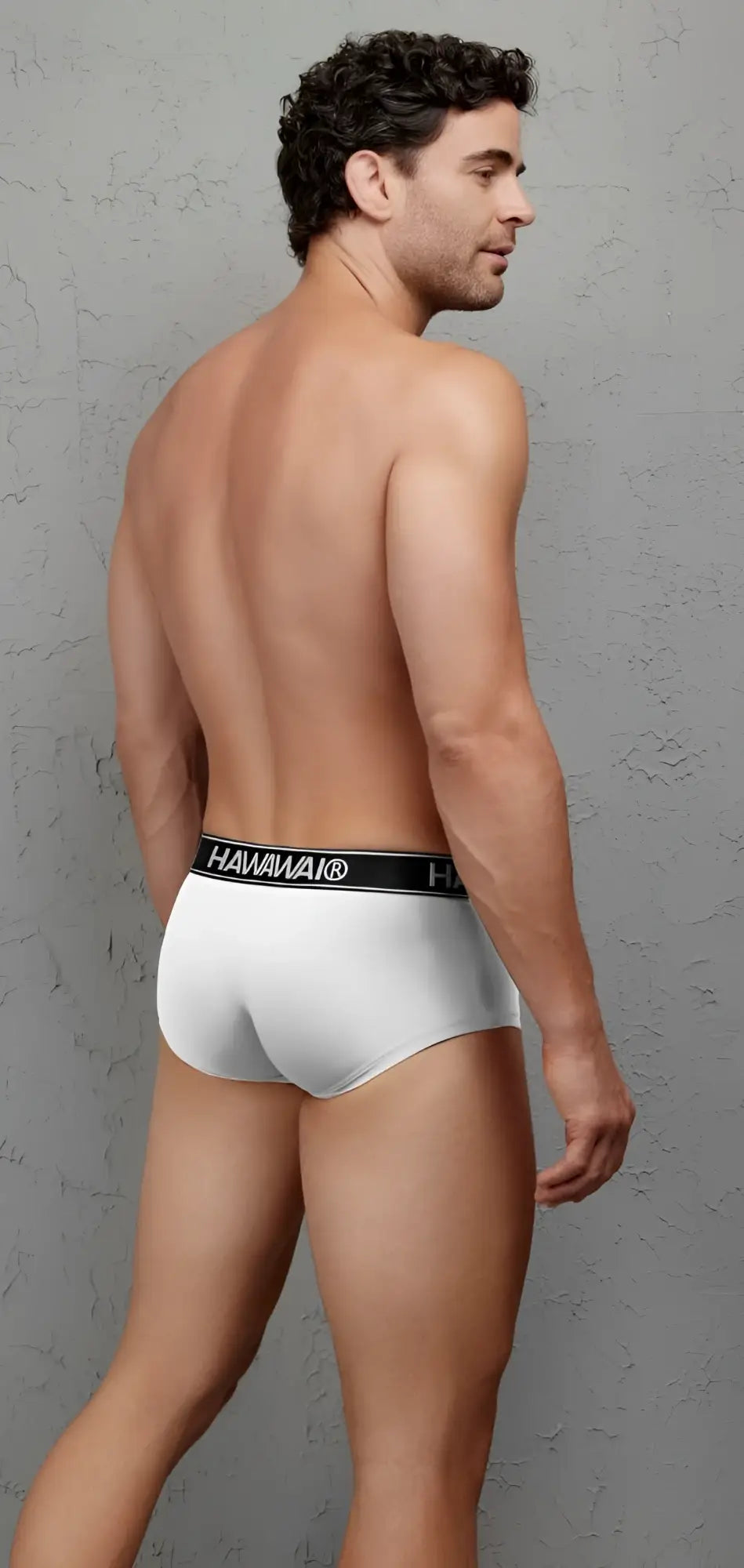 White havaianas hawa 41961 microfiber briefs with black elastic waistband featuring brand logo in front view