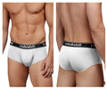 White havaianas hawai 41961 microfiber briefs with black elastic waistband and white brand lettering in white color
