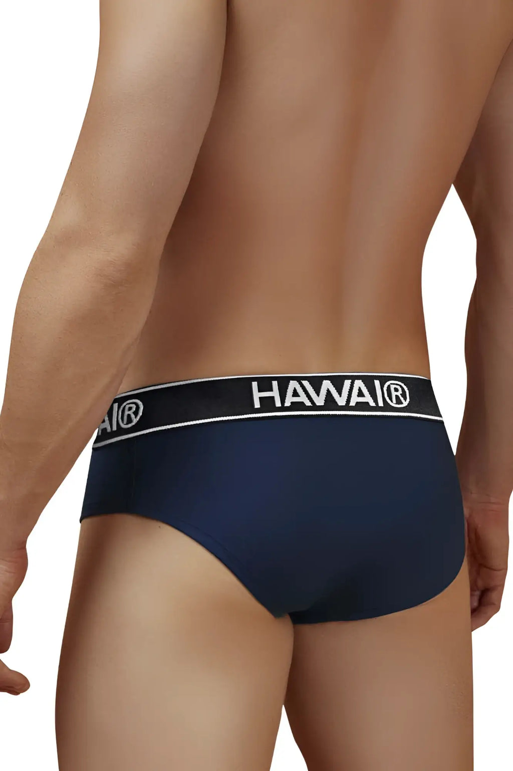 Navy blue Hawai 41962 cotton blend briefs with white elastic waistband for comfortable everyday wear