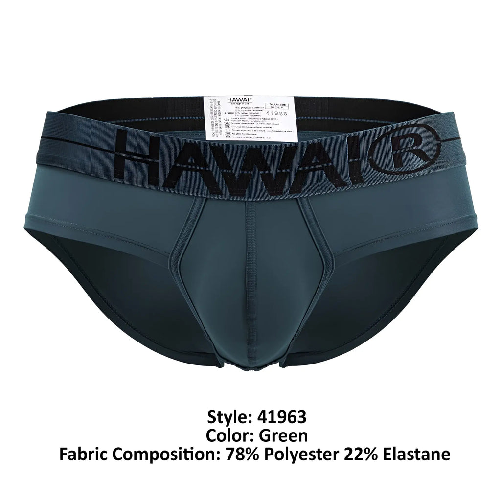 Dark green Hawai 41963 microfiber briefs made of 78% polyester and 22% elastane for comfortable wear