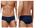 Navy blue microfiber men’s briefs with a subtle white Hawaii logo on the waistband for comfortable wear