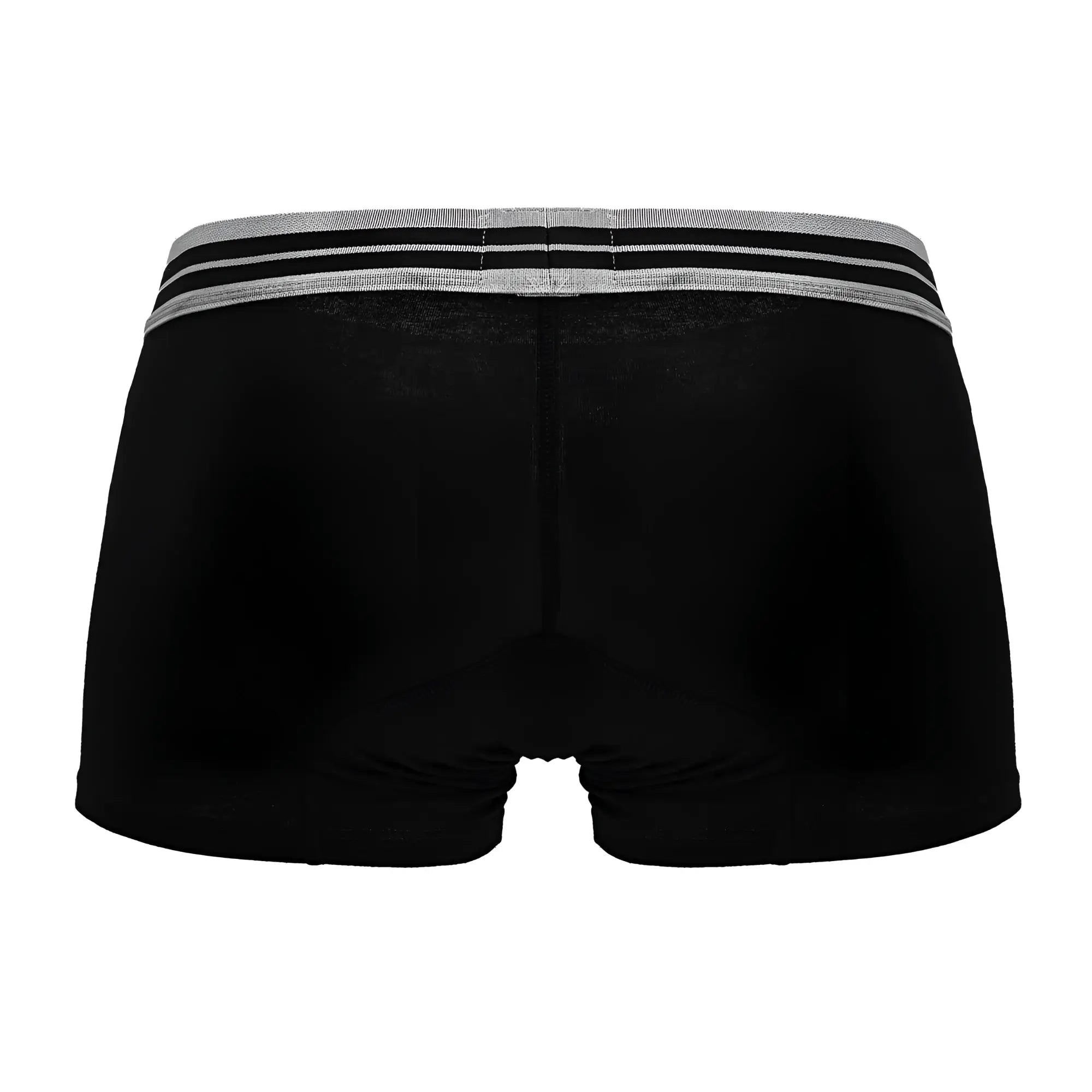 Black hawai 4986 cotton blend boxer briefs with ribbed waistband and two gray stripes color black-01