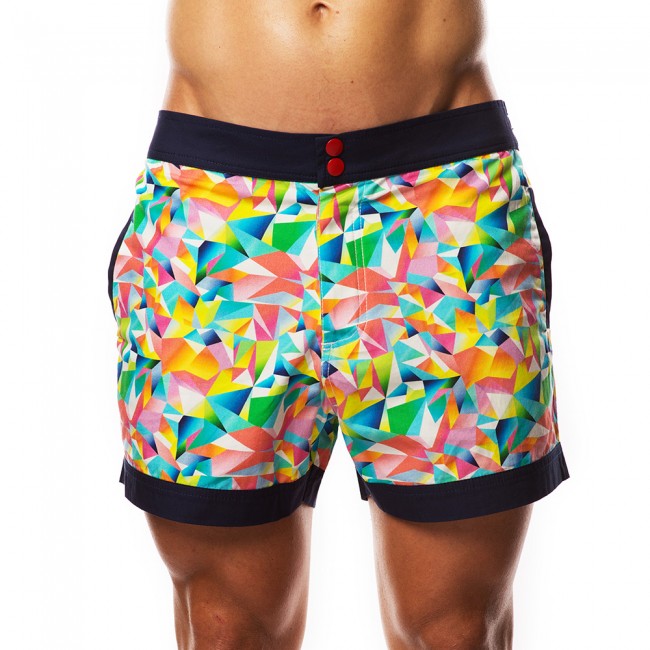Hey Franky Circuit Geometrische Strandshorts HF017S Größe 32