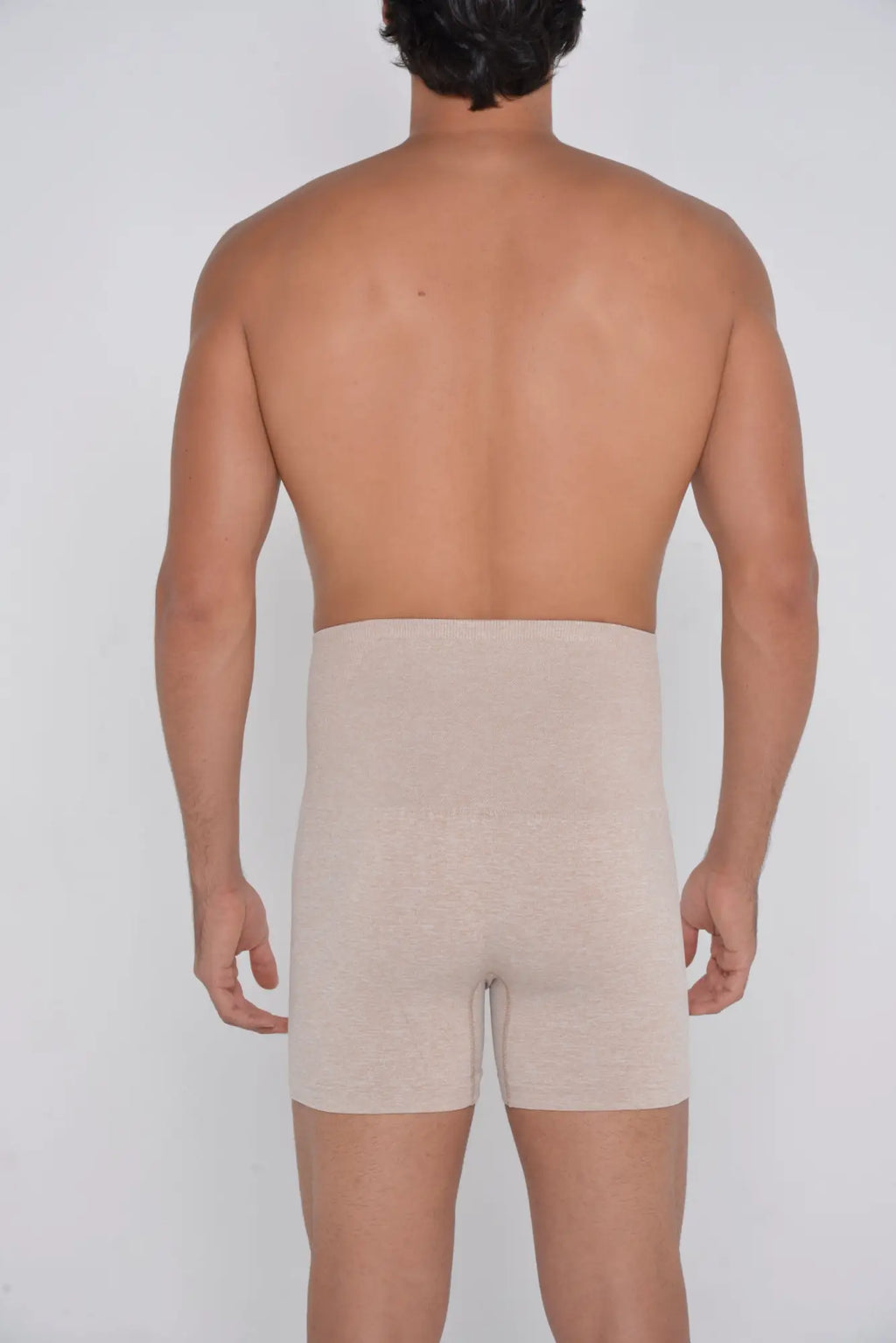 Beige high waist shaper trunks with smooth stretchy fabric for comfortable shaping and support