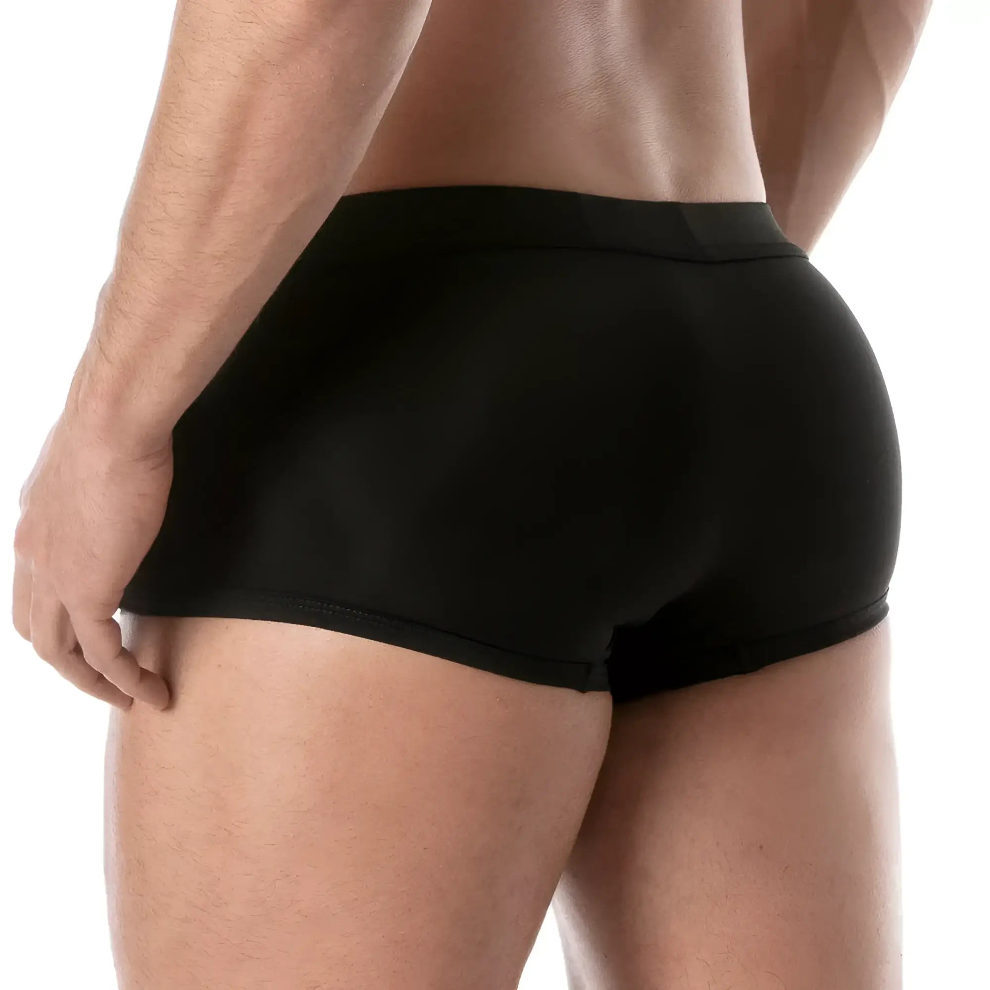 Black holidays swim trunk briefs with smooth form-fitting design ideal for comfortable beachwear
