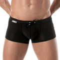 Black holidays swim trunk made of tof fabric featuring a drawstring waistband and subtle branding for swimming