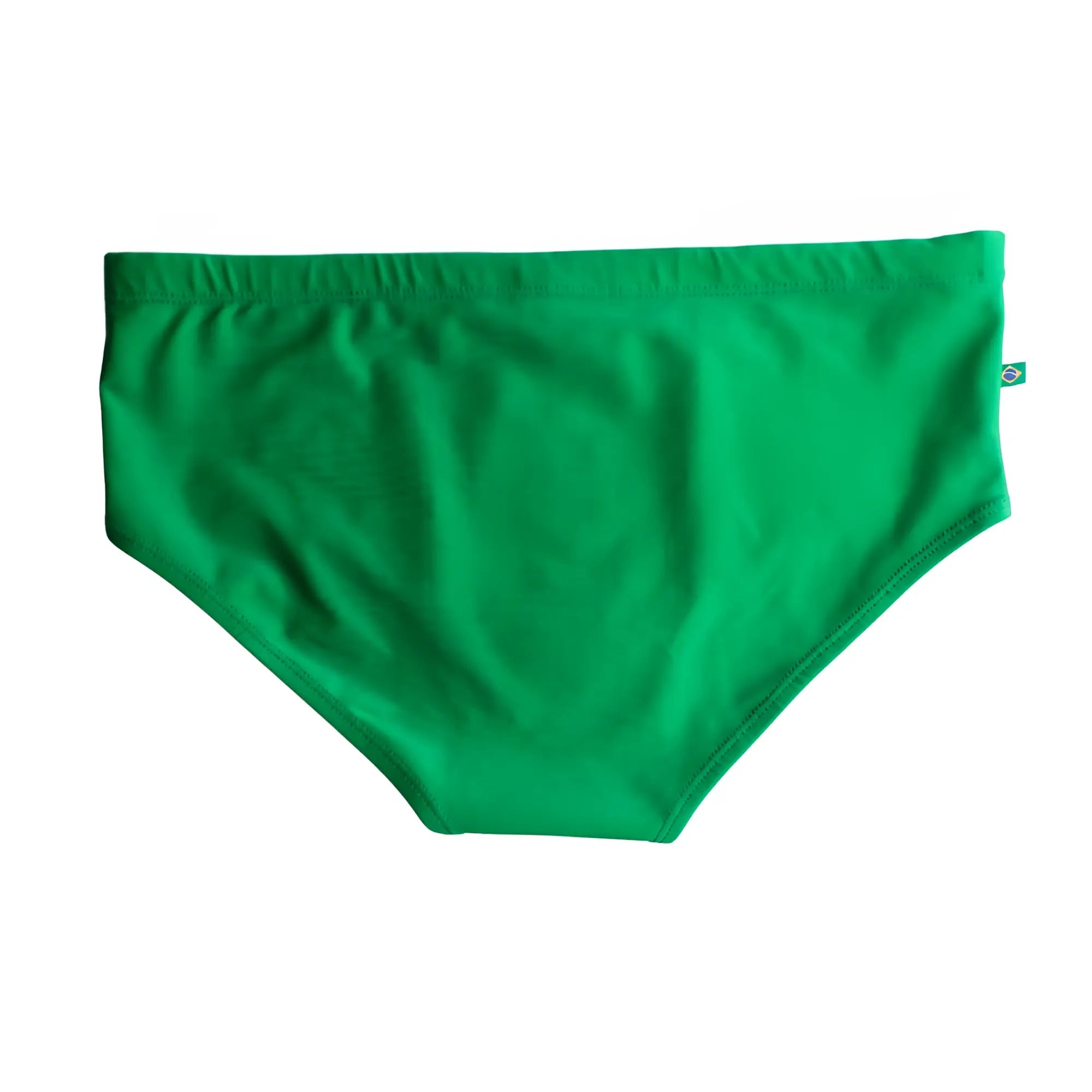 Hortelã green solid men’s swimming sunga featuring bright green swim trunks with elastic waistband for beachwear