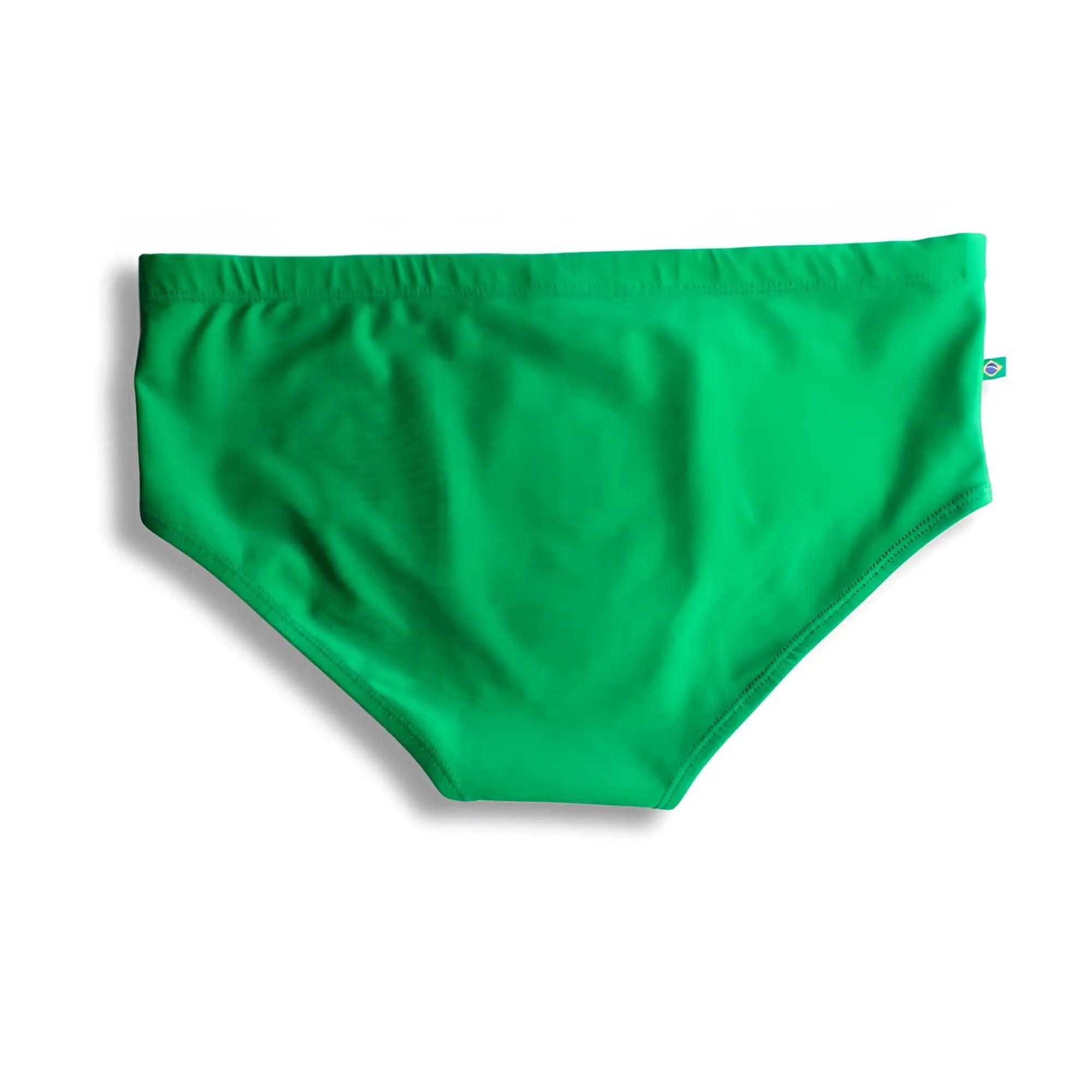 Men’s hortelã green solid swimming sunga with bright green smooth stretchy fabric and elastic waistband for beachwear