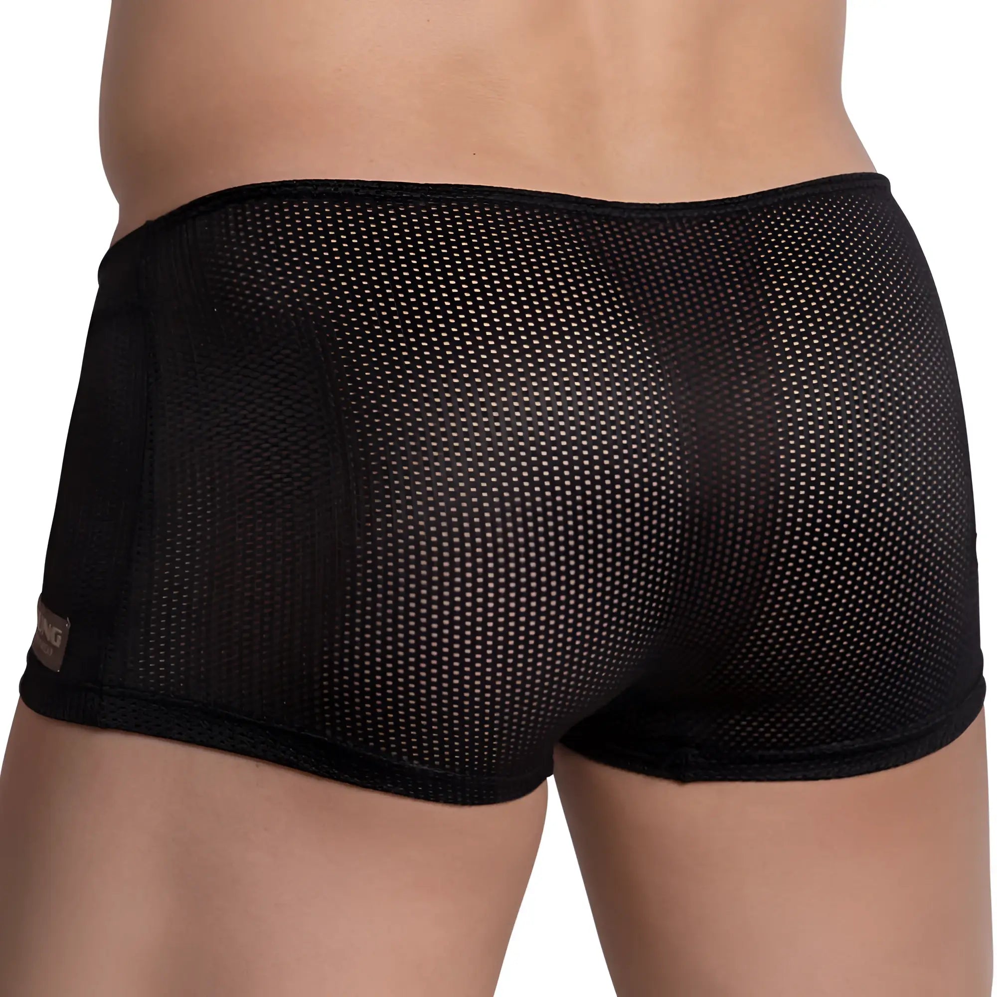 Hung hgg015 black mesh briefs with snug fit and reinforced side panels for comfortable support