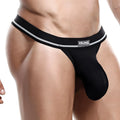 Black hung hgu003 jockstrap with silver stripe trim and sleek form-fitting design for supportive comfort
