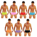 Icker Sea 7 pack logo trim boxer brief underwear in assorted neon colors with subtle white logo waistband trim