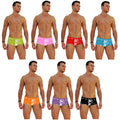 Icker Sea 7 pack logo trim lace front boxer brief underwear in assorted bright colors with white graphic design
