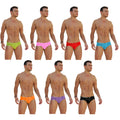 Icker Sea 7 pack logo trim mini bikini underwear in assorted bright colors with shiny sequined waistband trim