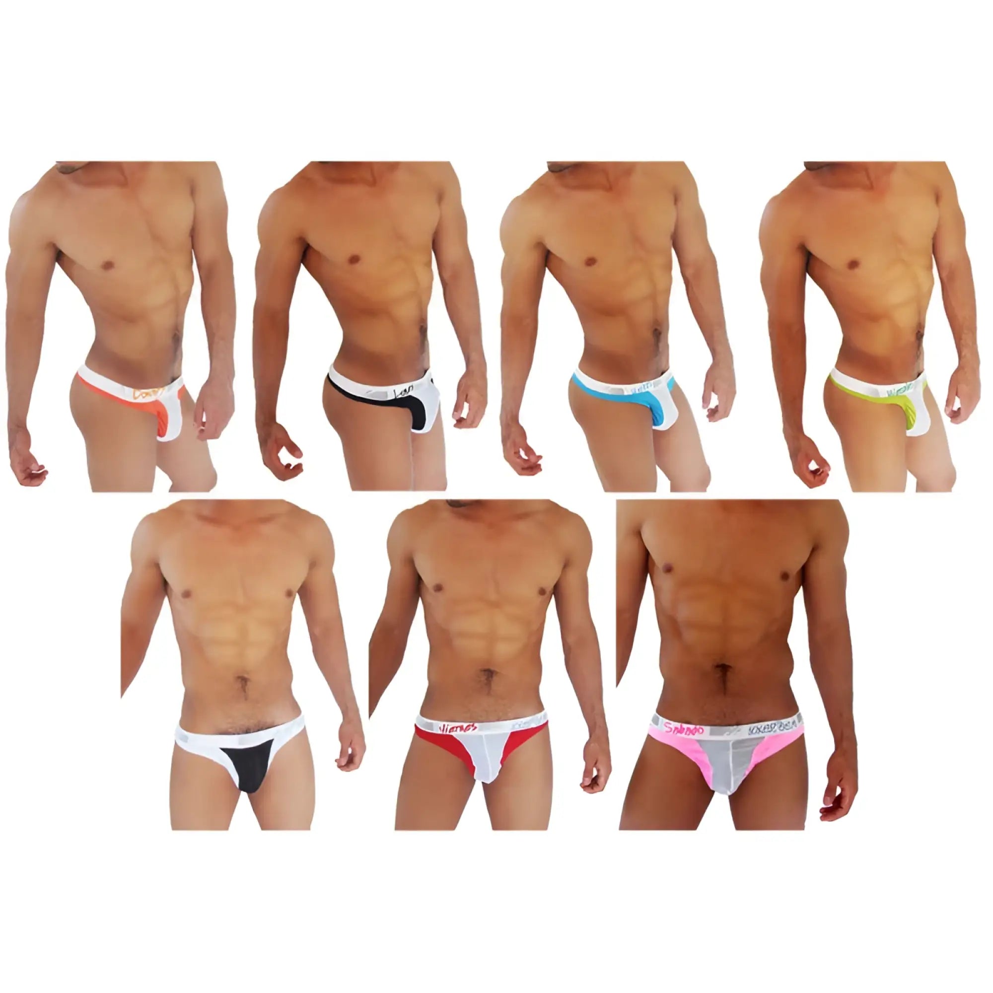 Men’s athletic briefs icker sea 7 pack duotone mesh thong underwear in assorted vibrant colors and designs