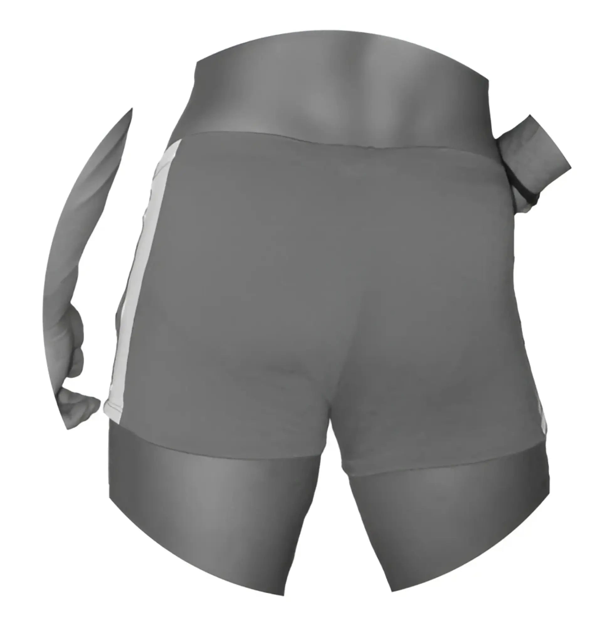 Gray high-waisted Icker Sea Air Fitness shorts with white side stripes designed for active wear and comfort