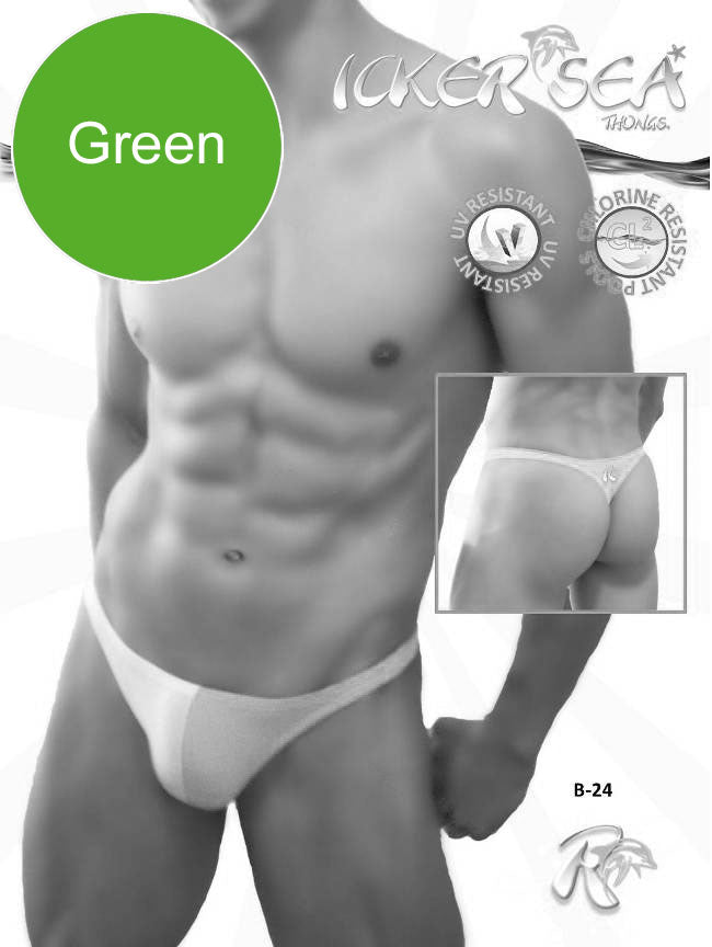 Icker Sea Duotone Thong Swimwear Green/White B-24