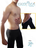 Black icker sea beach and night pants tailored with sleek form fitting design and subtle side seam detailing