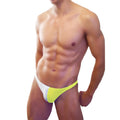 Icker Sea bicolor thong swimwear in bright neon yellow and white two-tone design for beachwear and swimming